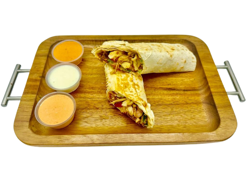 Chicken Shawarma Saj Wrap